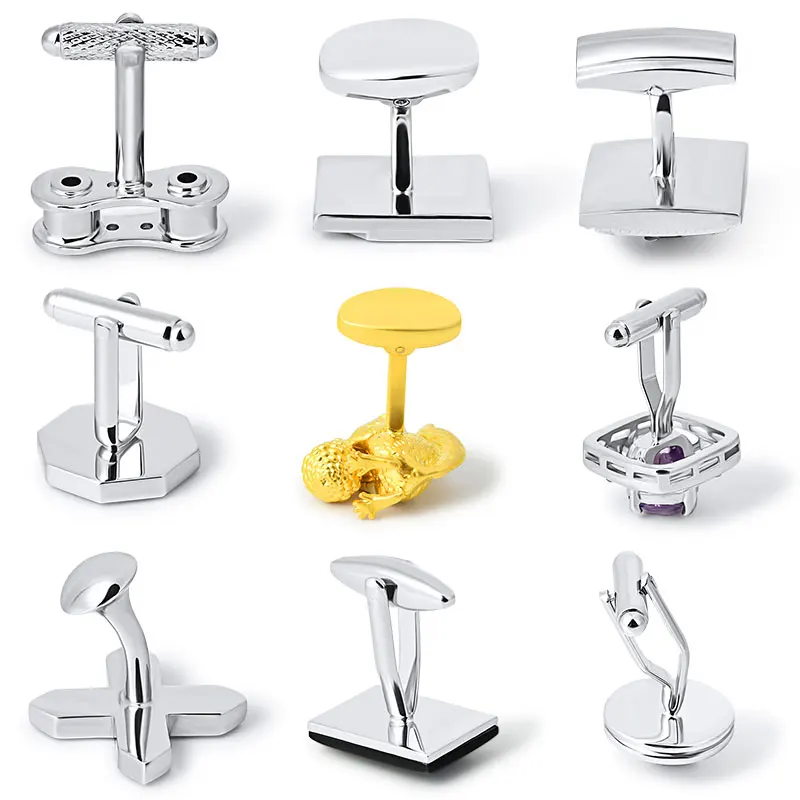 Free Sample Cufflink Elegant Silver Jewelry Cufflinks Custom Made Fashion Cufflinks