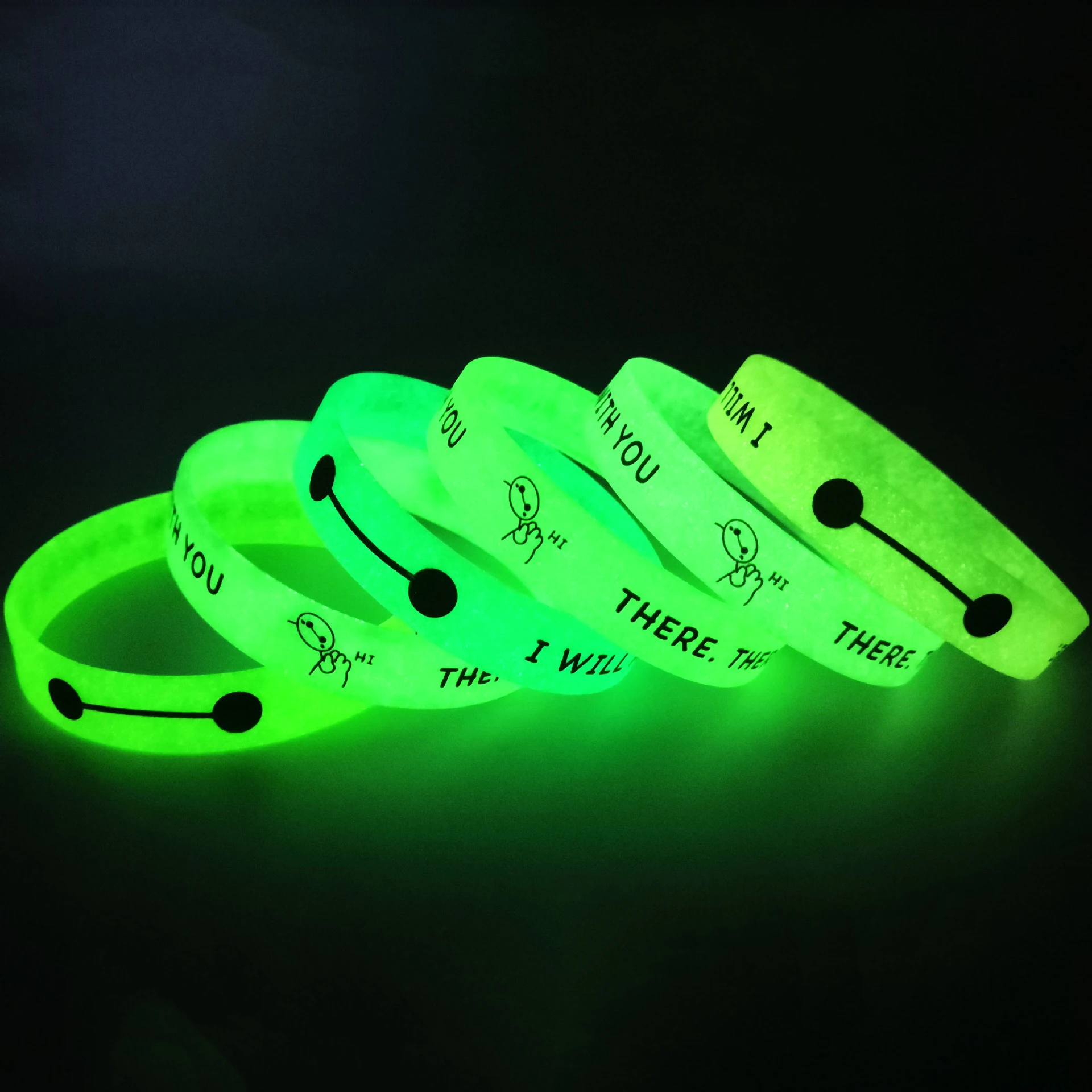 Custom Logo Sports Embossed Printing Silicone Wristband Custom Luminous Silicone Wristband