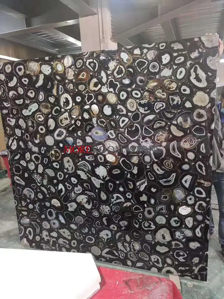 Столешница из драгоценного камня твердого мрамора черного агата