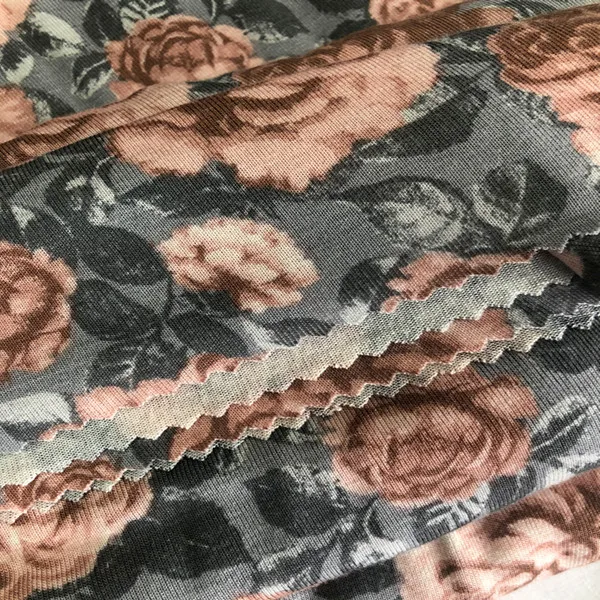 Shaoxing Textile Hot Sale Viscose Printed Spandex Fabric, Viscose Elastane Printed Fabric
