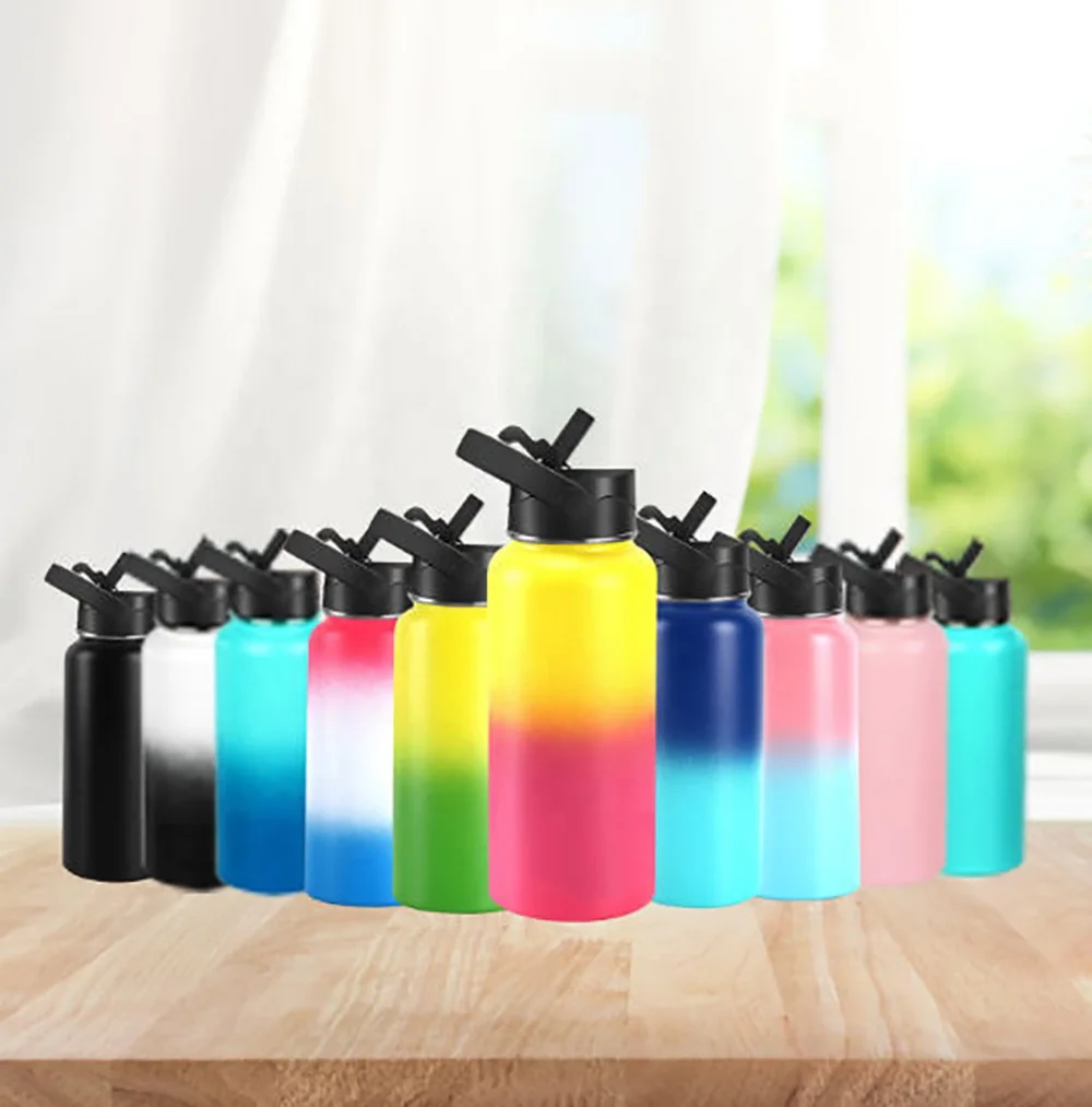 Bpa Free Wide Mouth Sport Double Wall Stainless Steel Vacuum Flask Wholesale Drink Cute Water Bottle Custom Logo