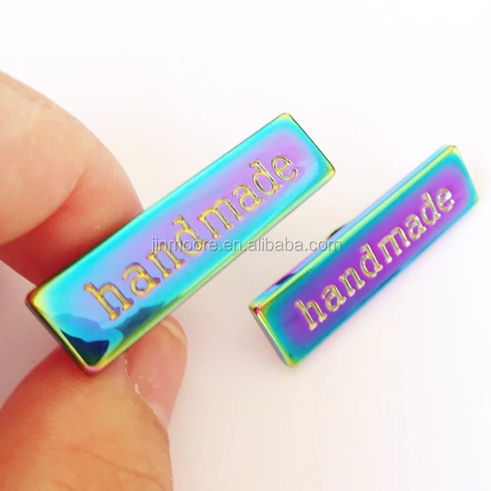 Iridescent Rainbow Metal Bag Label Handmade Wholesale With Best Quality