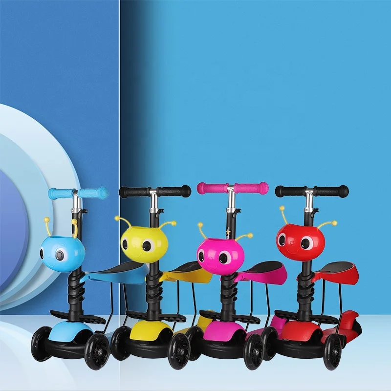Wholesale With Seat Scooter Children Kids Ride On Self Balancing Scooter With Cartoon Basket