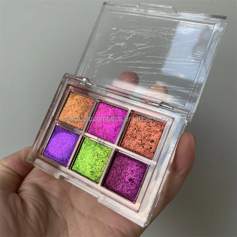 Make your own design 60 color aurora chameleon eyeshadow diy pressed powder multichrome eye shadow palette