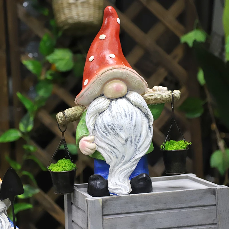 Redeco Wholesale Garden Gnome Oem Resin Crafts Cute American Gnome Magnesium Oxide Crafts For Gifts Home Garden Decor