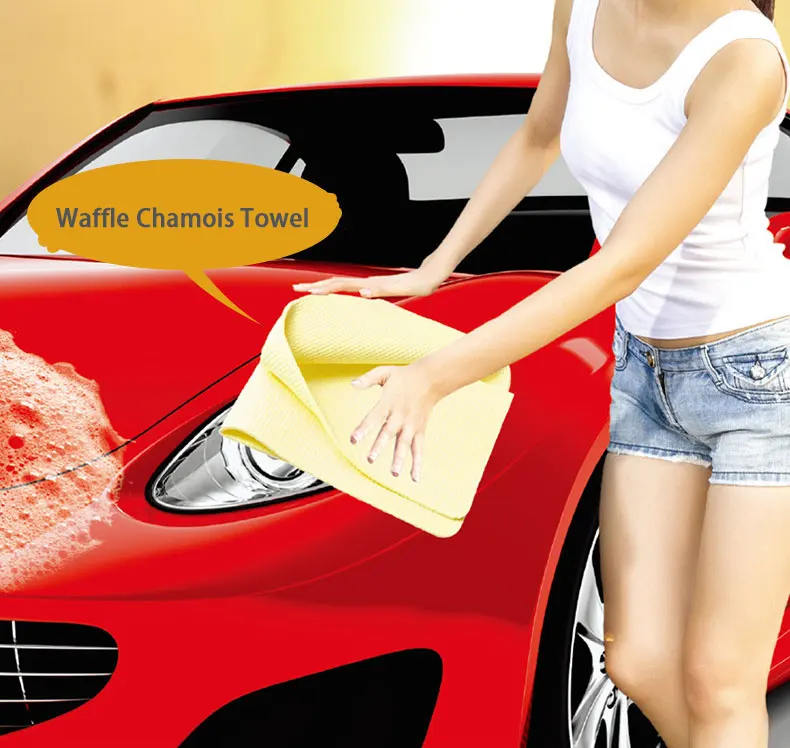 Synthetic Waffle Chamois Towel 3D PVA Car Washing Cloth Super Absorbent Soft Cleaning Cooling Towel for Sports Cars Pets Boats