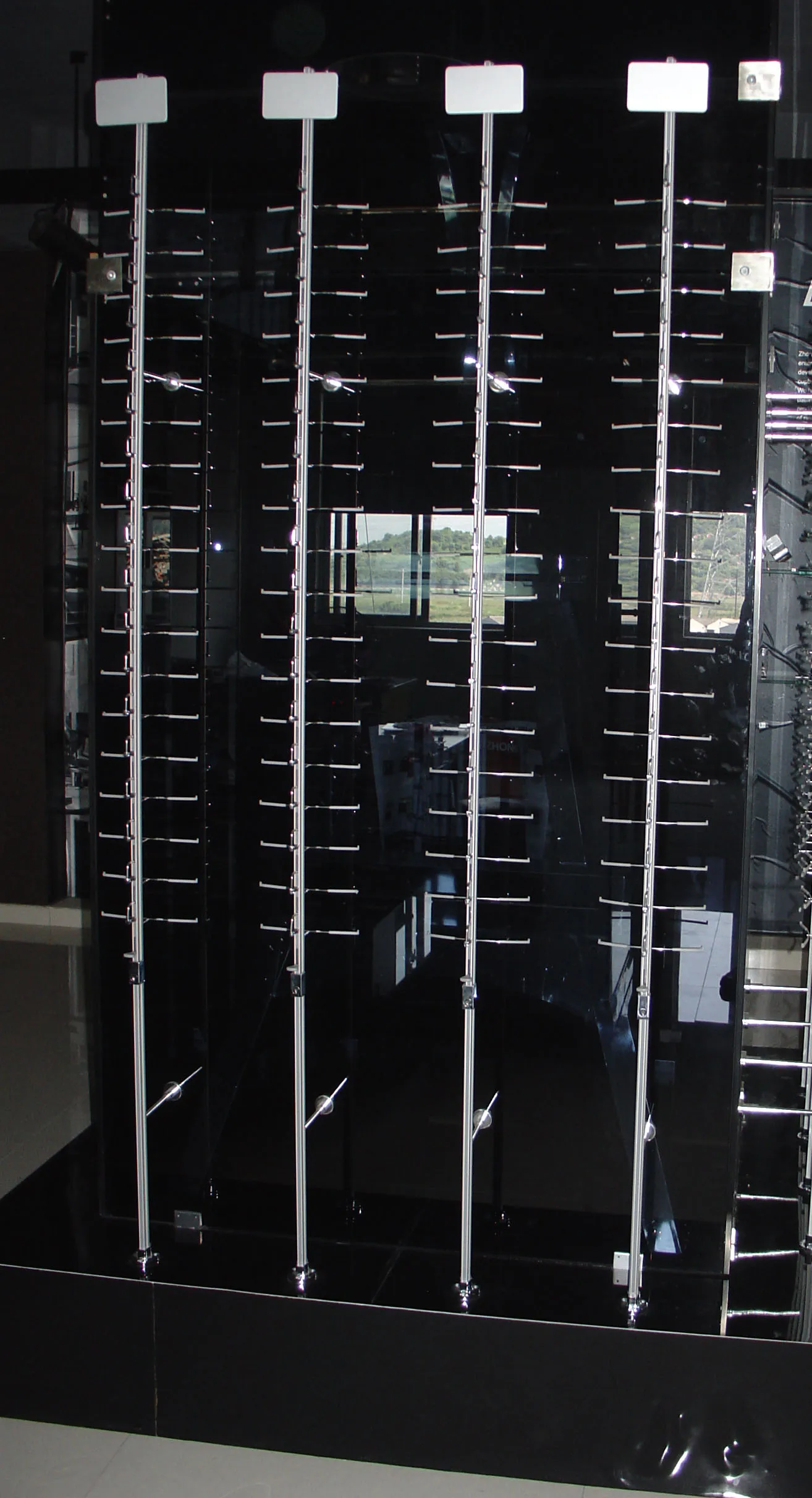 eyewear display rods;sunglasses display poles;glasses display shelf