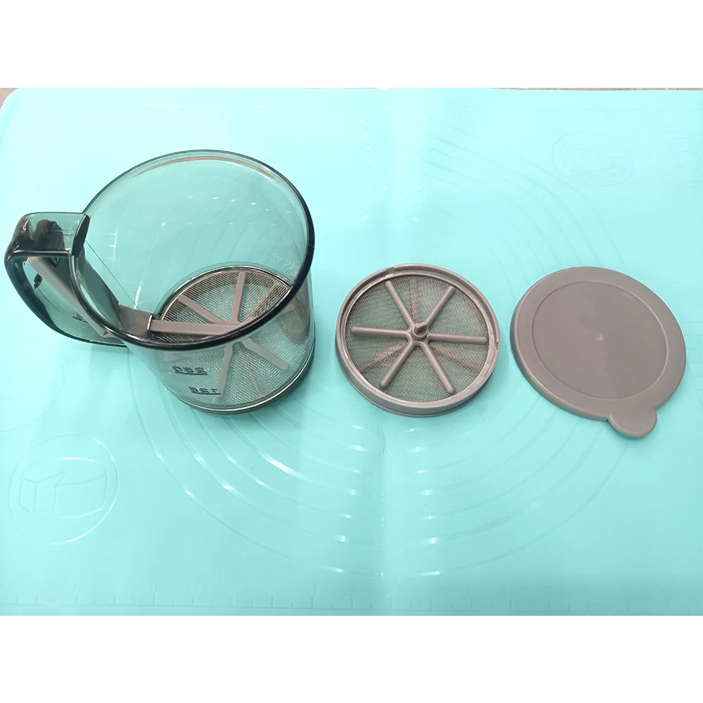 Semi-automatic Flour Sifter Sieve For Baking 4 Cup Capacity Ergonomic Handle Fine Stainless Steel Mesh Sieve