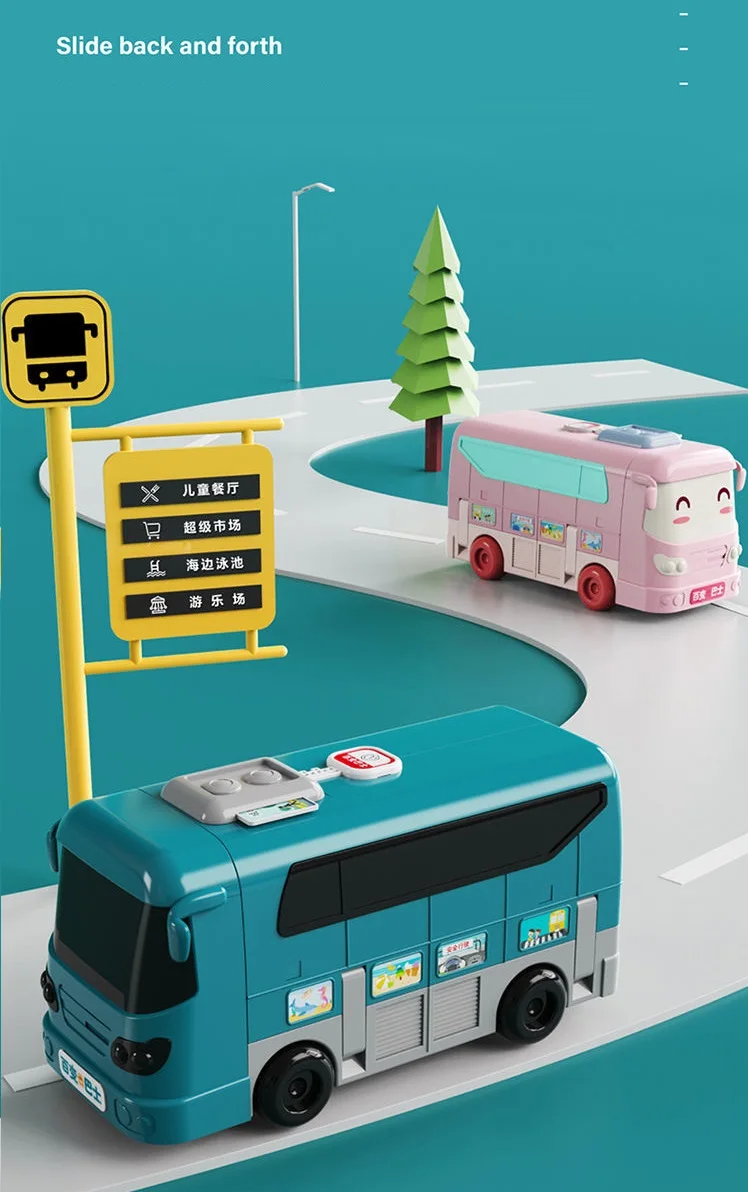 electric multi-functional driving simulation bus light and musical school bus model