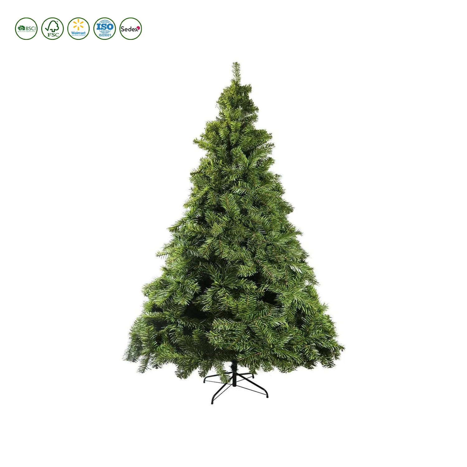 Artificial Holiday Pin Tree with Solid Foldable Metal Stand 6FT Christmas Tree