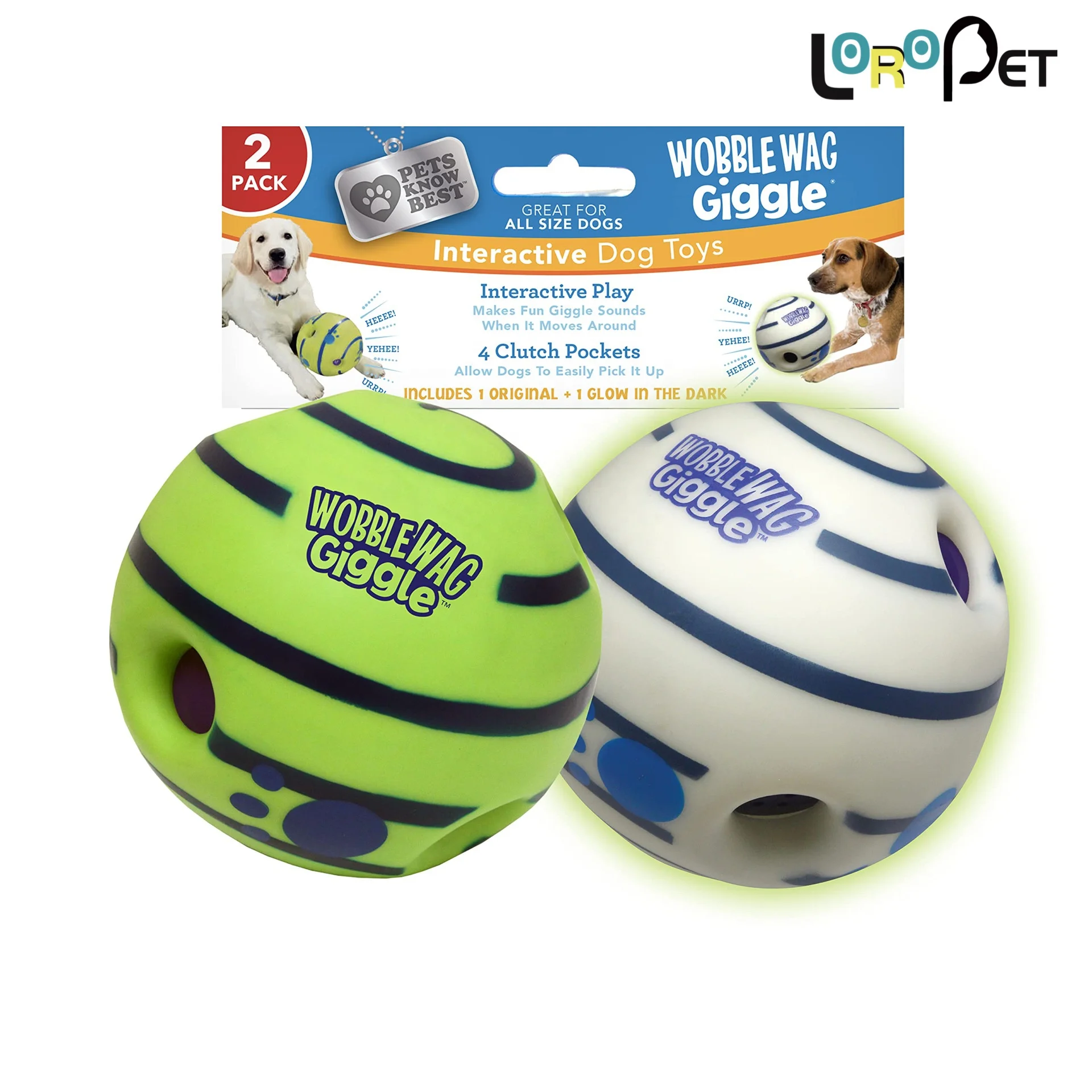 Pet supplies Manufacturer Durable Wobble Sound Dog Rolling Ball 8.8cm 10cm 14cm Toy wobble wag giggle ball interactive dog toy
