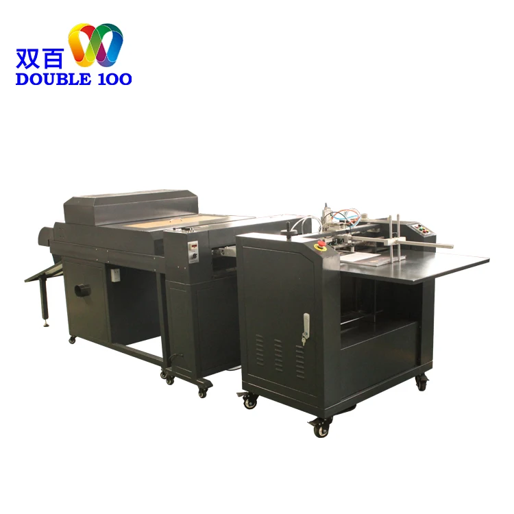 Double 100 650Mm With Feeder And Stacker Automatic Uv Coating Machine For Paper And Pvc
