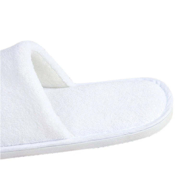 High Quality Custom Logo Machine Washable Eva Sole White Coral Fleece Slipper for Hotel spa