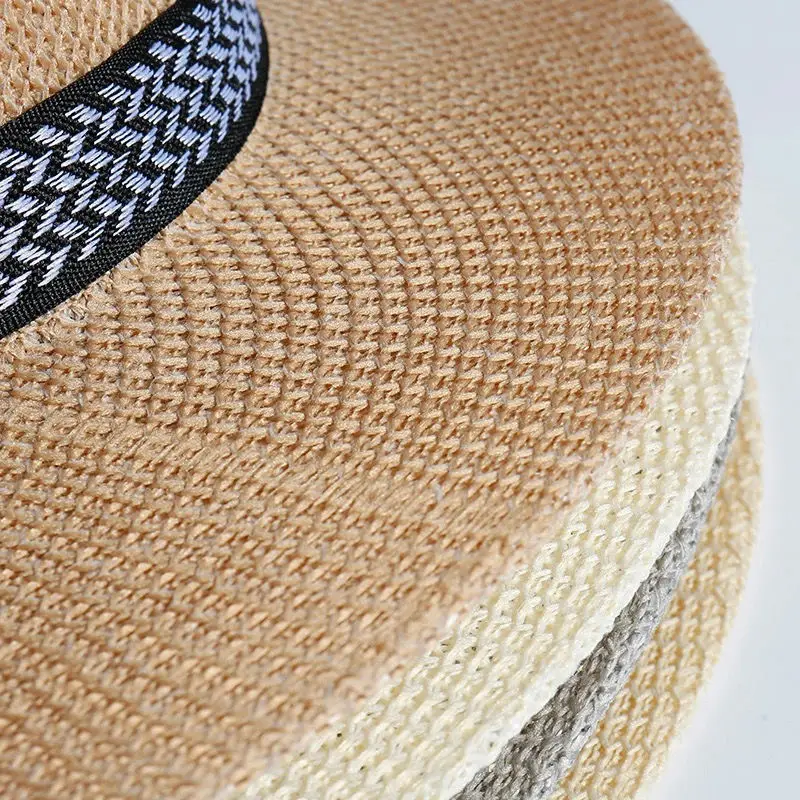 HZM-24041 New Design Western Cowboy Hat Panama Cow Jazz Sun Men Summer Beach Straw Summer Shade Travel Caps