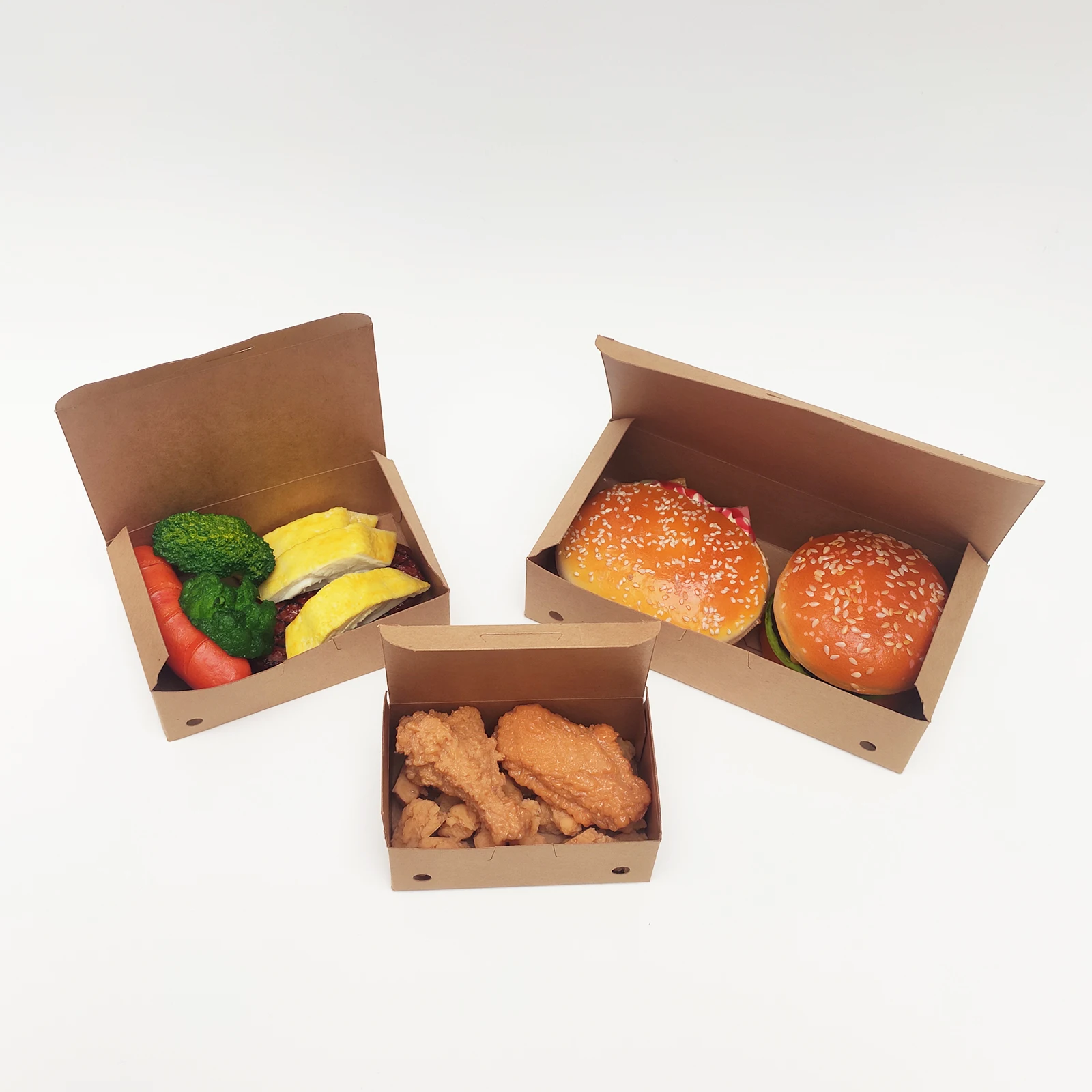 Factory Selling Custom Food Grade Foldable French Fries Burger Fried Chicken Box Takeaway Packaging Box