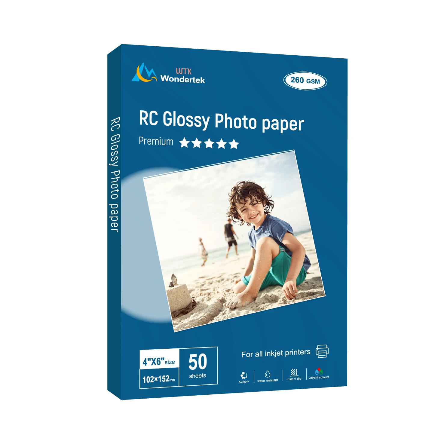 Прямая поставка с фабрики 260gsm RC струйная глянцевая фотобумага для струйных принтеров