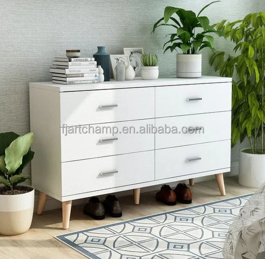 White Modern Furniture Living Room Luxury Wooden Console Tables with Mirror&Drawers