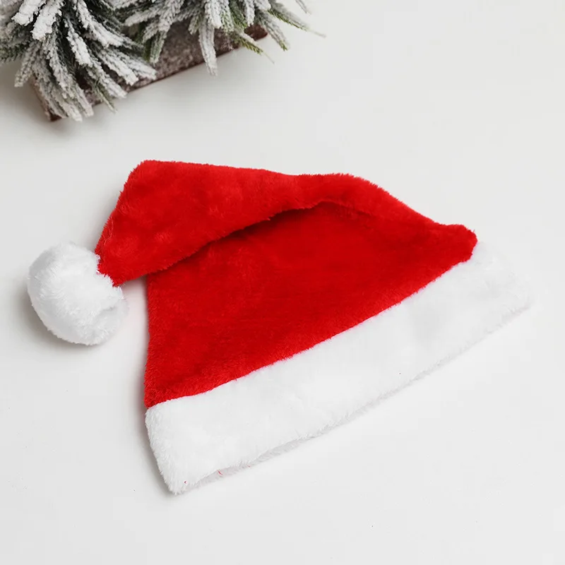 Autumn and winter new solid color short plush Christmas hats holiday party decoration cap and hats for men and women