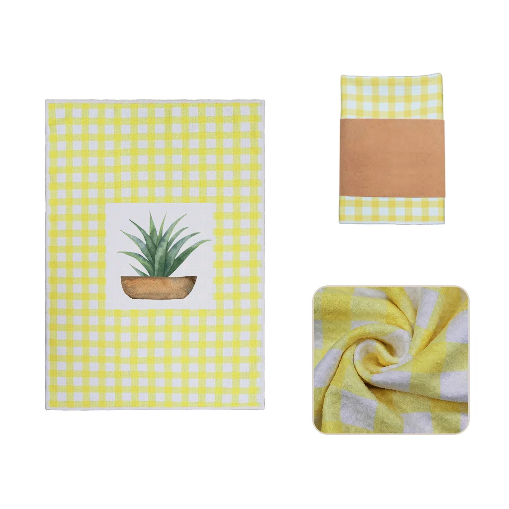 custom hand towel waffle towel organic microfiber absorbent kitchen towel with logo