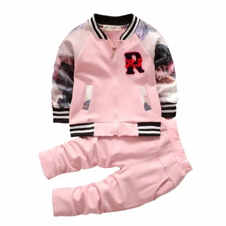 kid clothing set Boys sweatsuits Girls Cotton Tops and Pants 2 piece track suits patchwork kids sweat suits