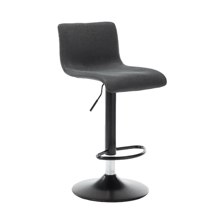 Wholesale Middle Back Black PU Leather Taburete Bar Stool Chairs Designer Kitchen Counter Chairs