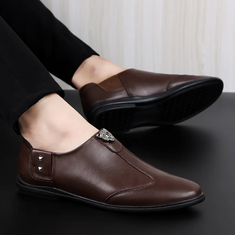 new fashion design elevator height increasing wedding shoes for men Hot Selling Fashion Genuine Leather Slip On Shoes formal sho