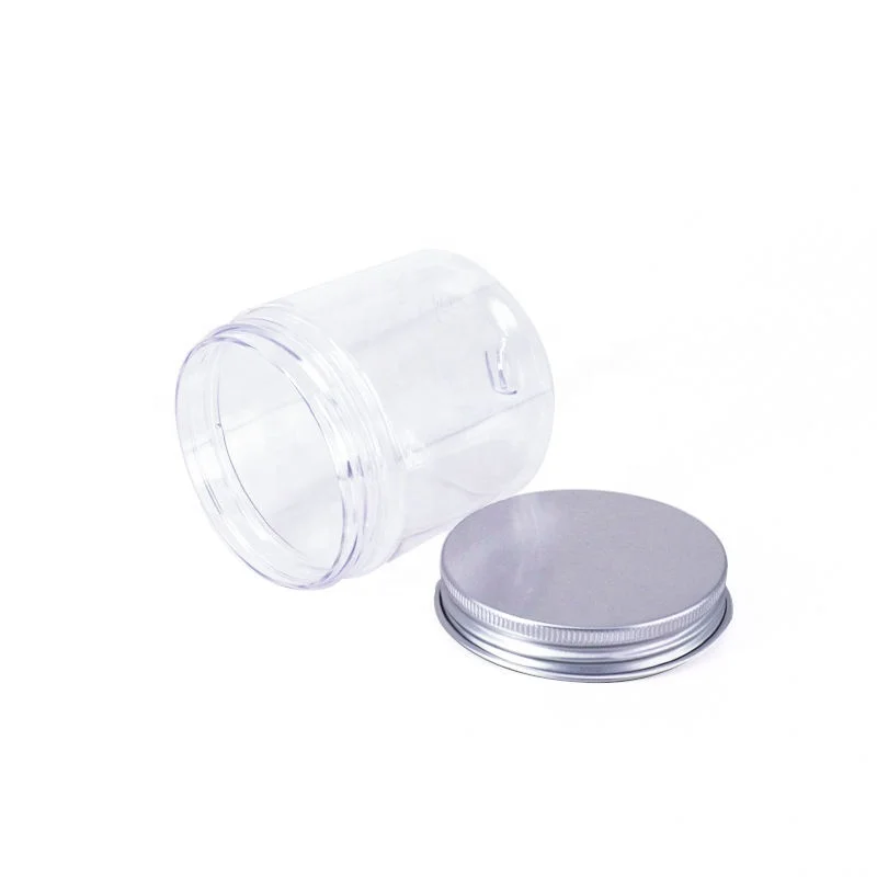 Empty Clear Wide Mouth Cosmetic Storage PET Plastic Jars with Screw Lid