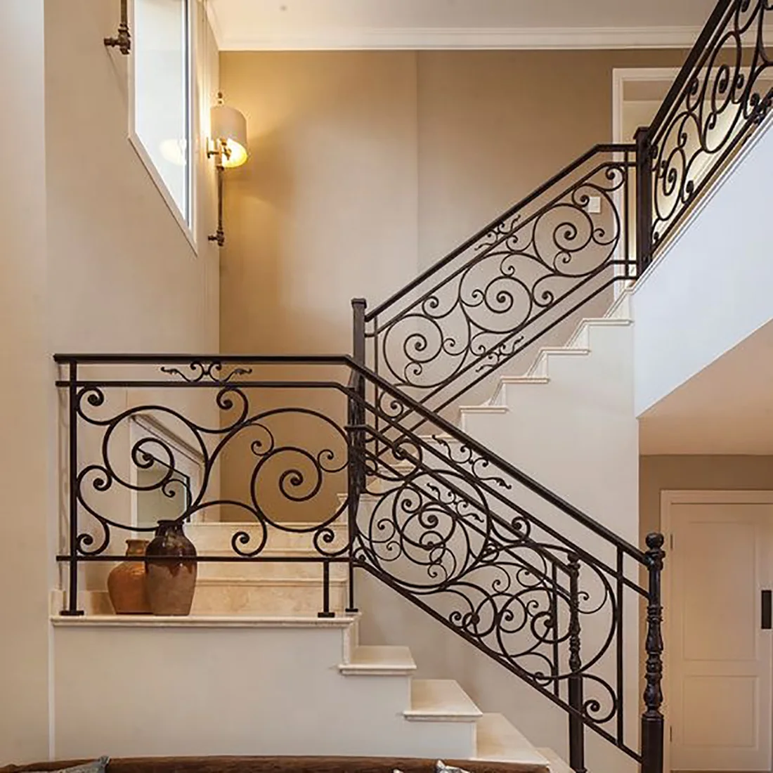 Iron grill design for veranda balustrade wrought iron stairs handrails/railing