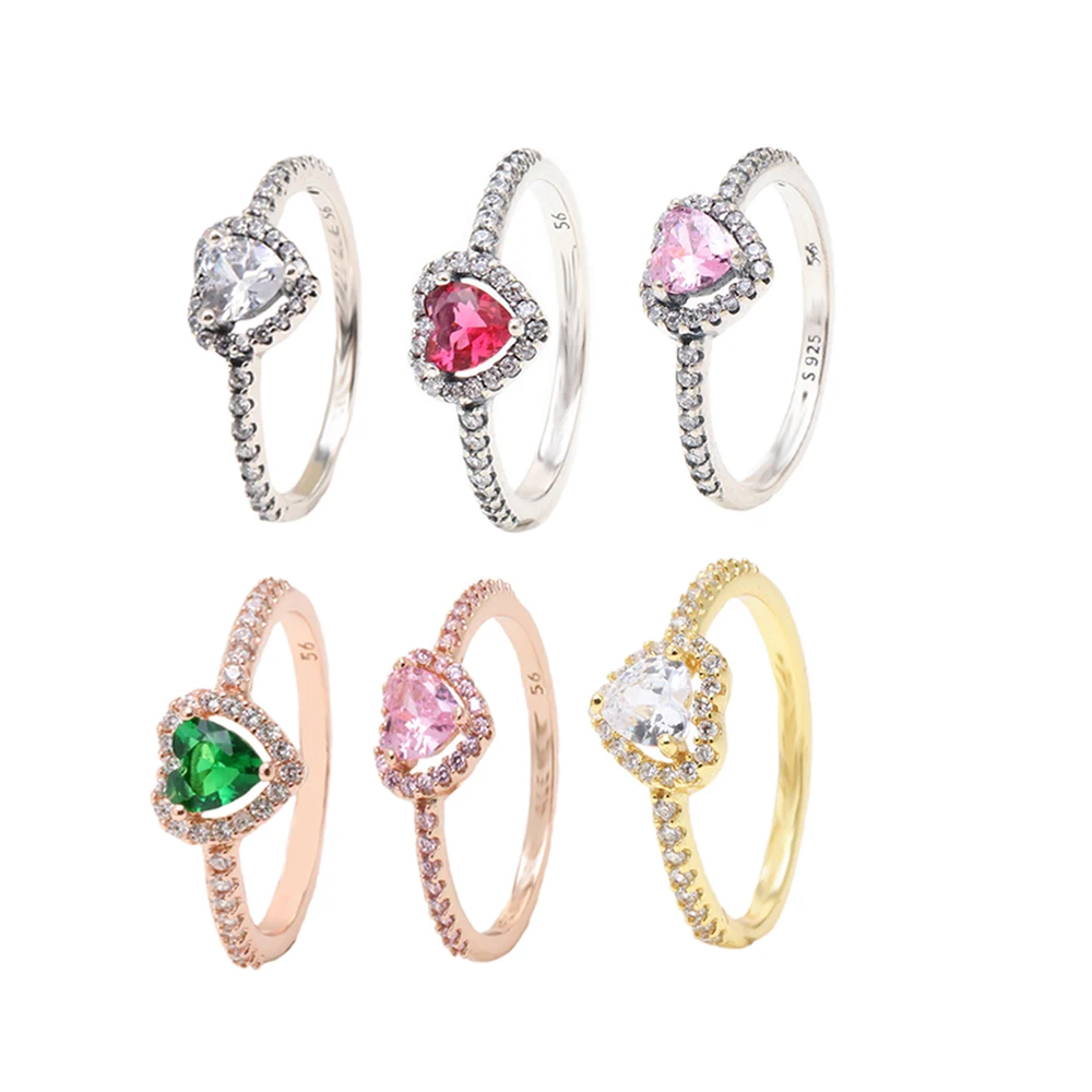 Hot Sale Pan dora 925 Ale Original Designer S925 Sterling Silver Sparkling Heart Ring Wedding Ring For Women Fine Jewelry Gifts