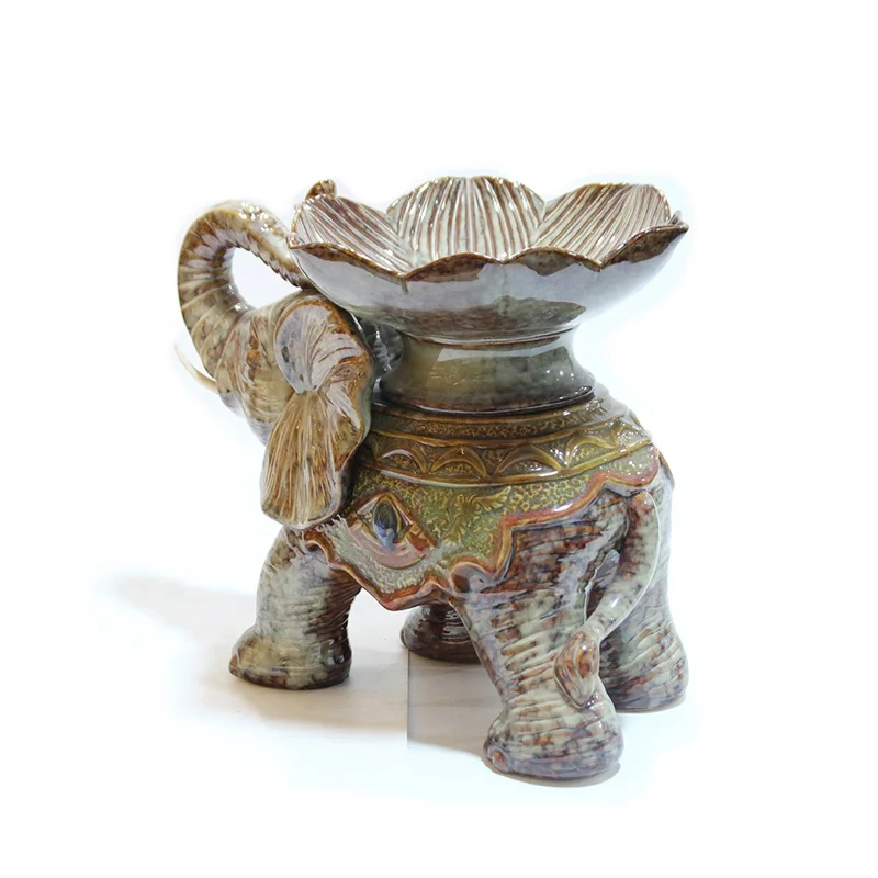 OEM Hot Sale Elephant Statues Figurine Shape Candy Ceramic Fruit Plate