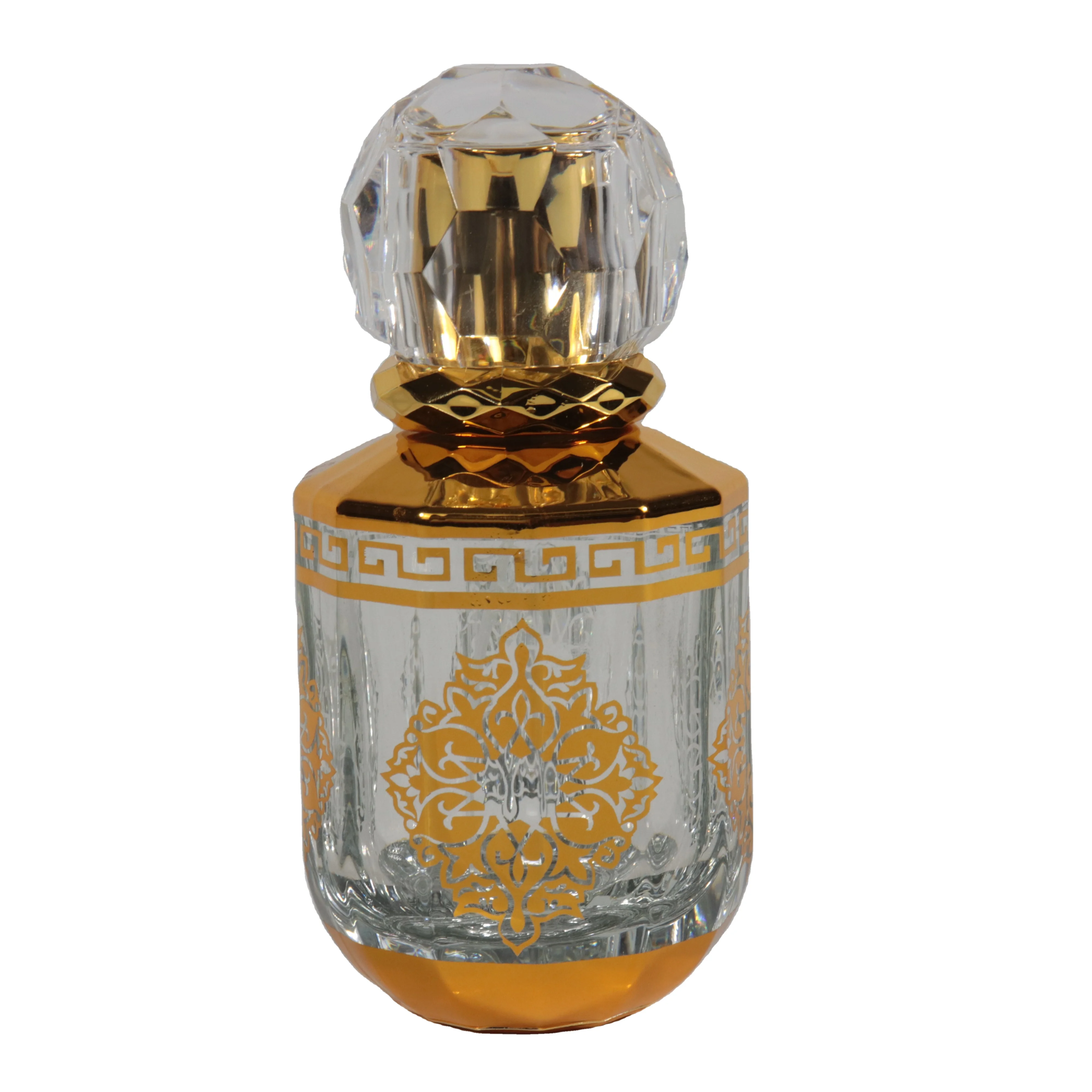 50ML high-grade gold engraved pressed spray glass perfume bottle Europe and the United States light luxury glass crafts