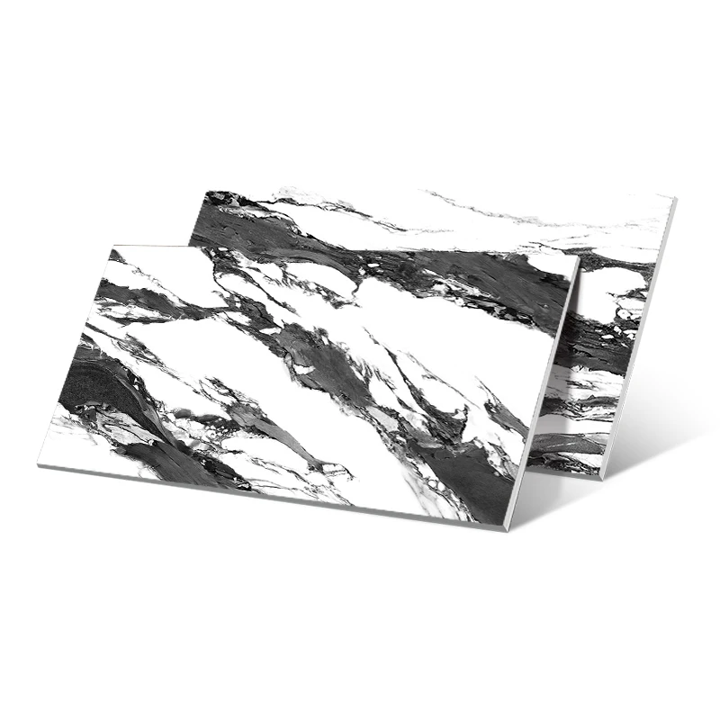 Honor Modern Big Slab Panda White Floor Tiles White Calacatta Marble Glazed Porcelain Polished Tile for Wall