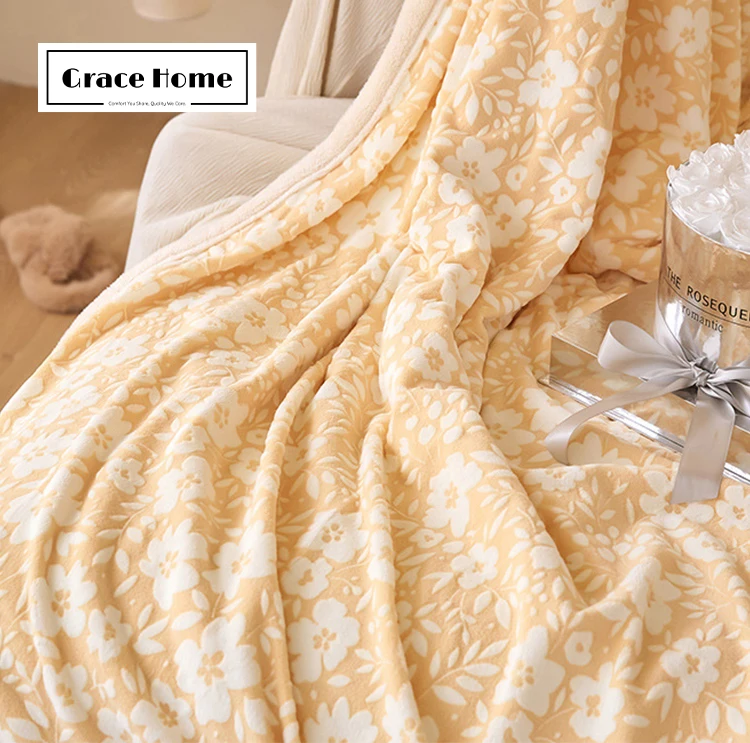 Grace Home Luxury Curtains For Living Room Sherpa Flannel Anime Jacquard Throw Adult Bath Towel Knitted Shawl Blanket