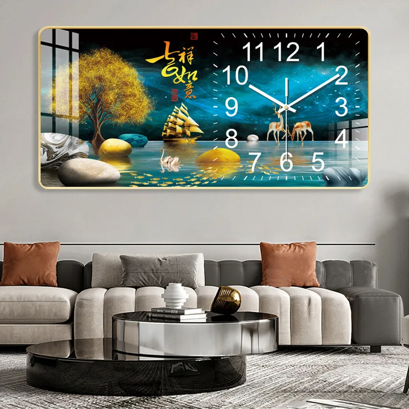 Customization New Fashion Hanging Clock Living Room Dining Porch Bed Decorative Painting Silent When Free
