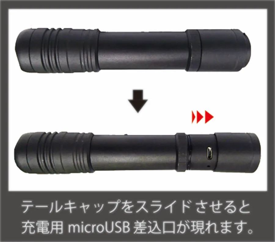 Torchlight led usb battery flashlight usb rechargeable for wholesale