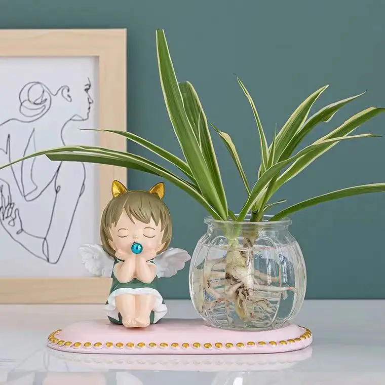 New Design Decorative Pumpkin Hanging Basket Transparent Glass Flower Vase