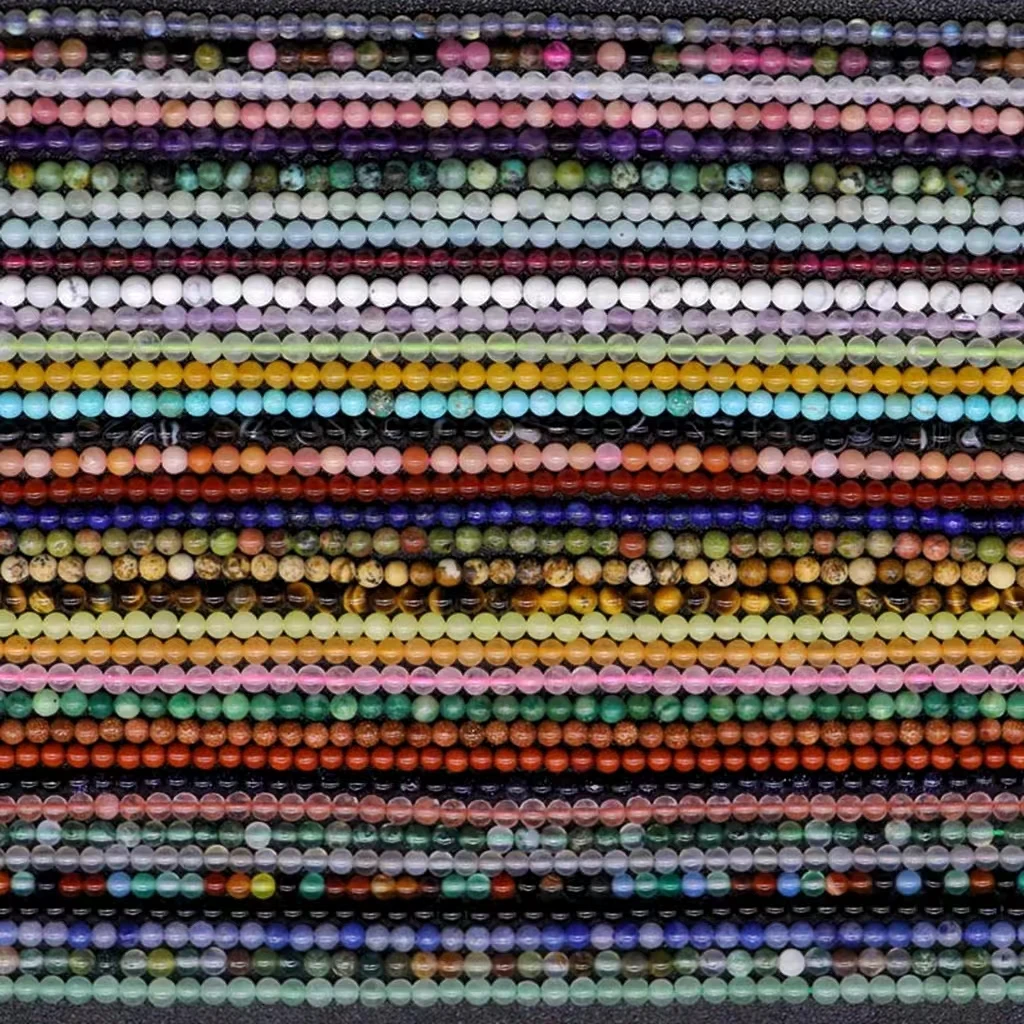 Wholesale various natural stone round loose beads crystal healing gemstone loose beads DIY production popular