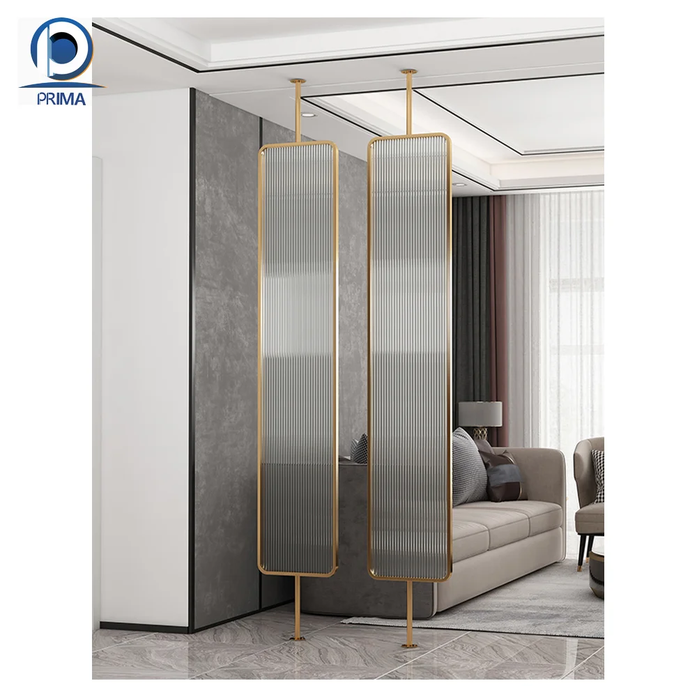 Prima Stainless Steel Folding Screen Still Luxury Gold Laser Cut Privacy Cabinet Partition For Living