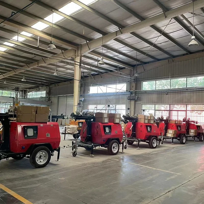 5 м 7 9 портативный прицеп ручной электро-гидравлический мобильный CE EPA осветительная башня портативная световая