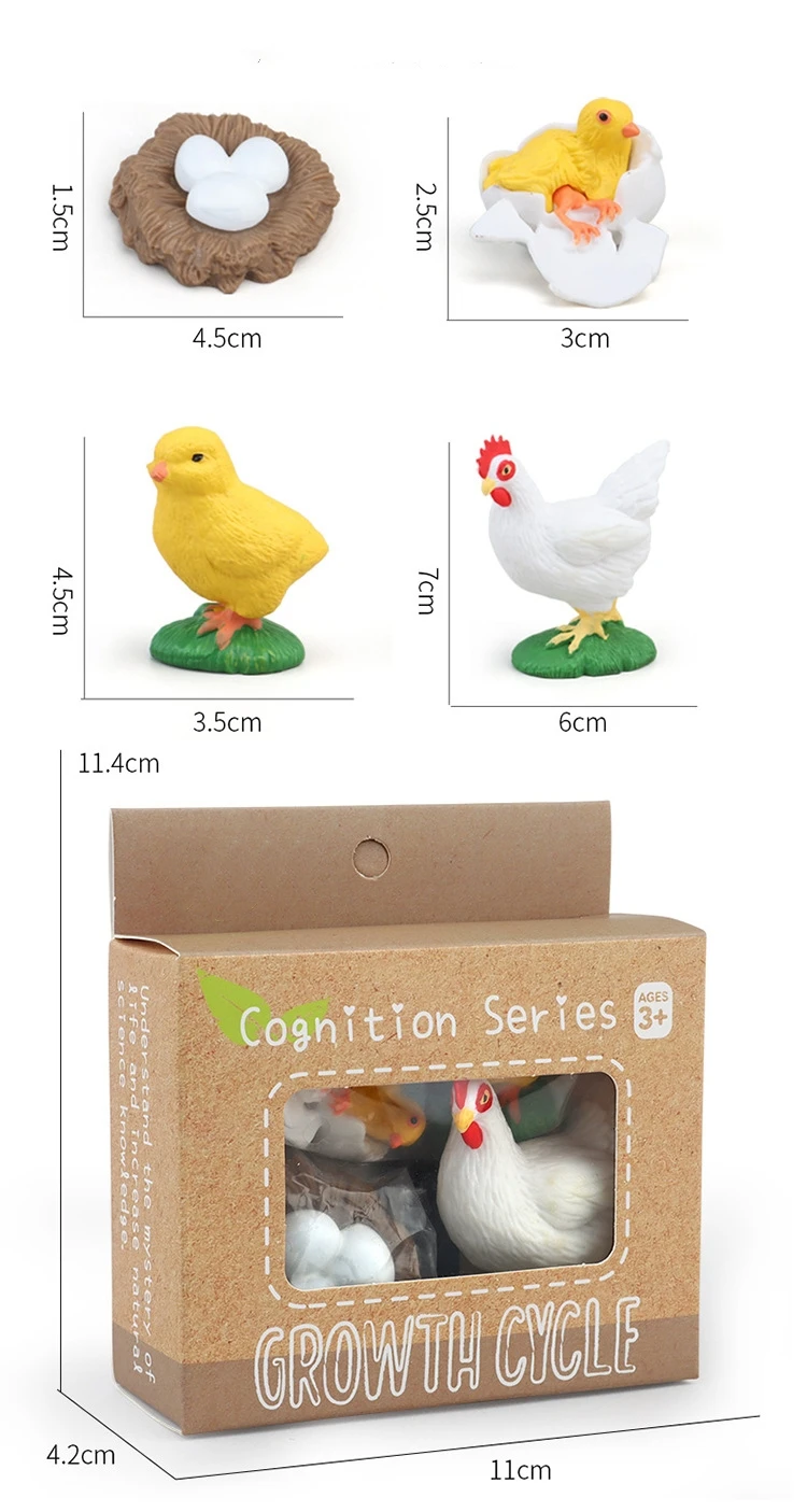 Montessori Life Cycle Learning & Education Toys Plastic Insect Ladybug Monarch Butterfly and Tadpole-to-Frog Kit for Kids