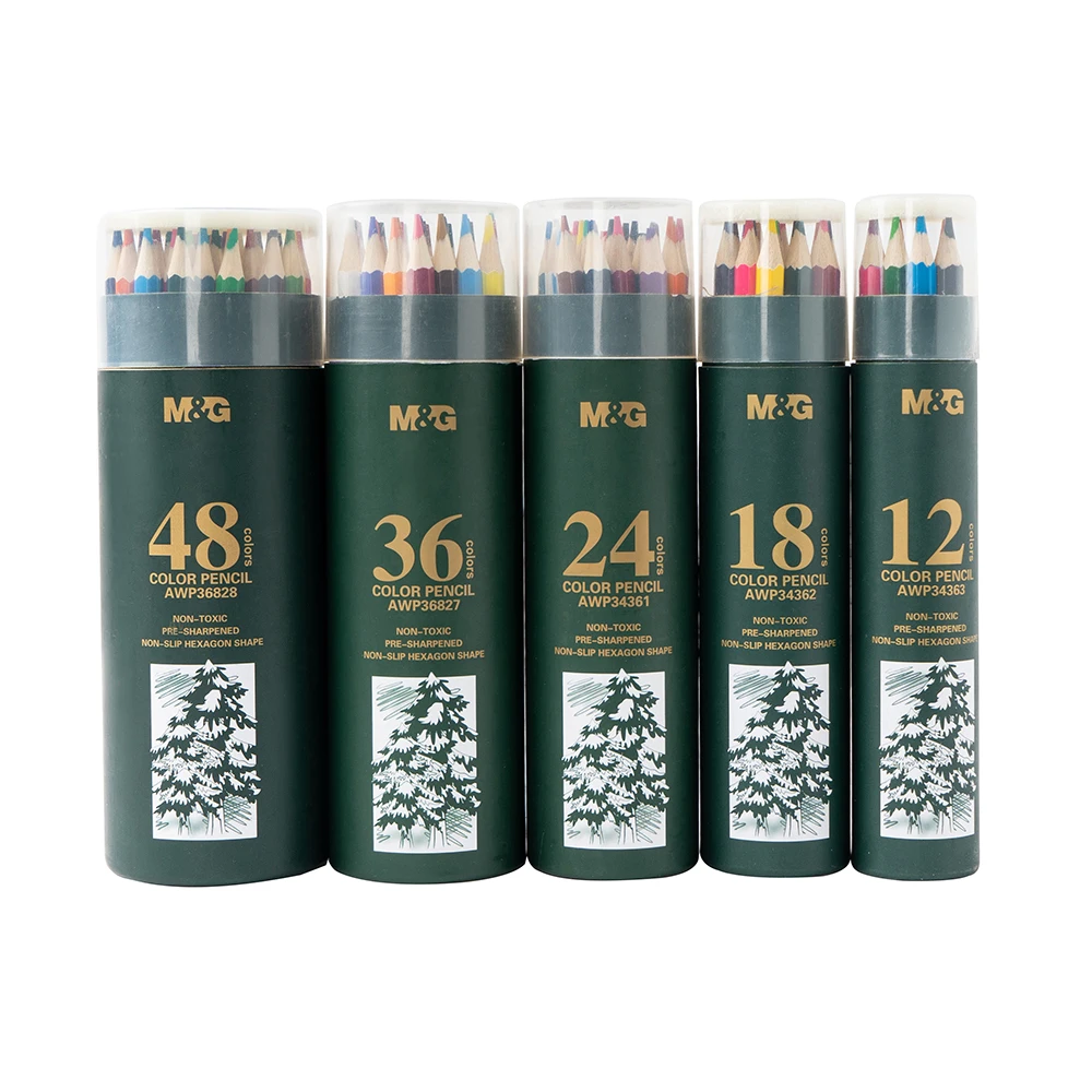 Oil-Based Lapis De Cor Profissional 36 Color Barrelled Art Pencils Set Kids For Drawing Sketching