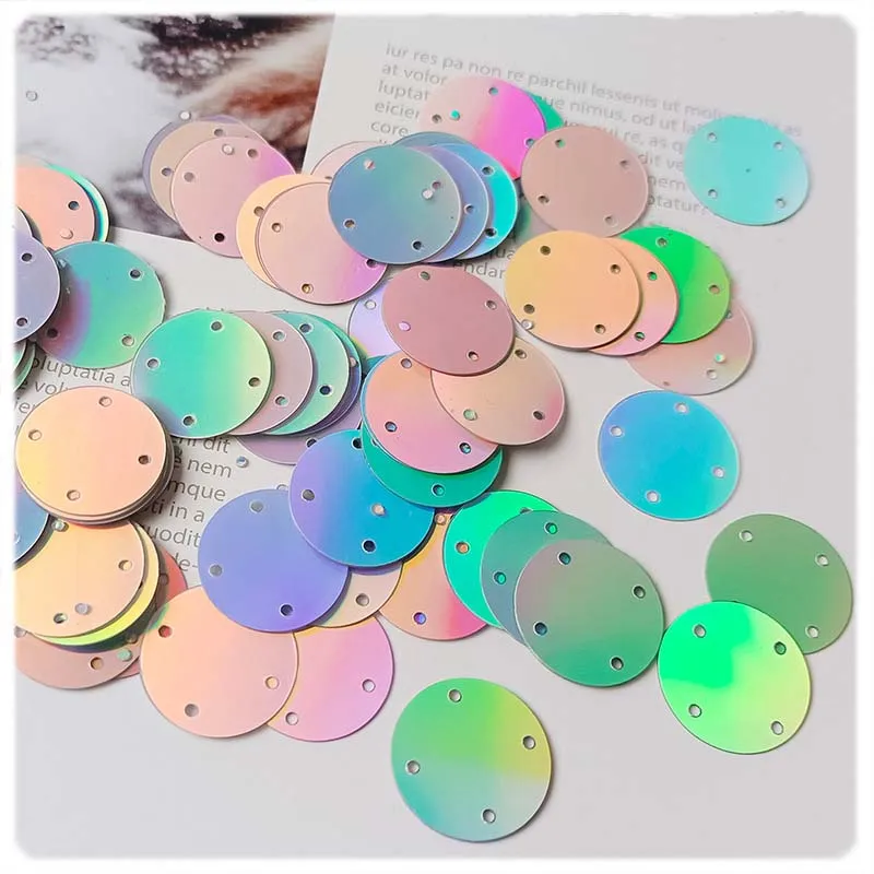 4-hole round flat clothes film sequins diy Christmas party costume dress decorative sewing plastic bulk loose beaded PVC sequins