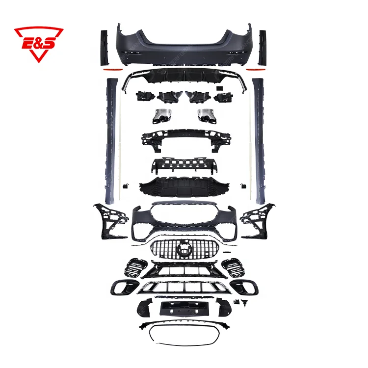 Factory Price Car Bumper With Grille Side Skirt Rear Diffuser With Tips Upgrade S63 AMG Style Bodykit For BENZ S Class W223