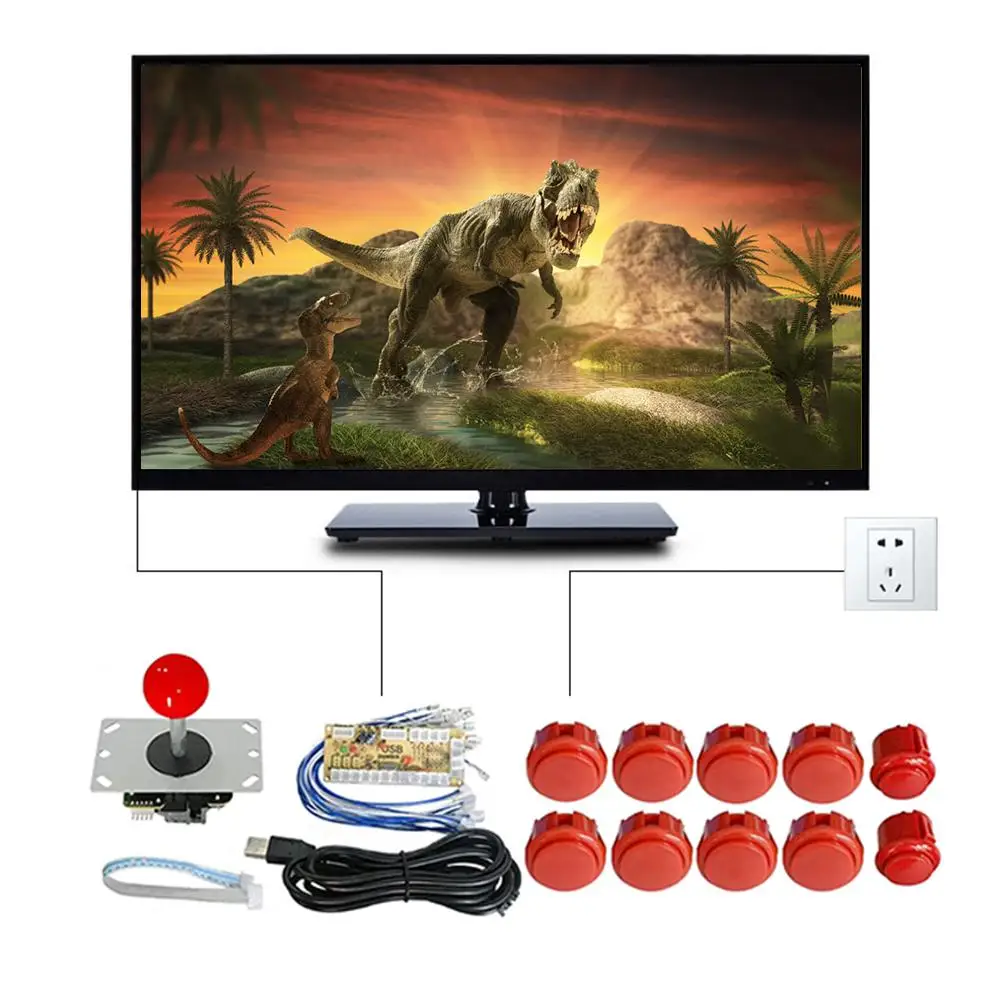 Manufacturer direct sell game accessories zero delay different buttons & joysticks DIY arcade cabinet kit