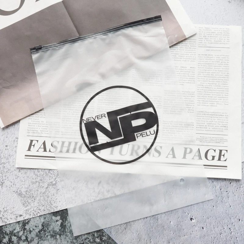 Biodegradable Transparent EVA Zip Lock Packaging Bag Small Stand Custom Logo HDPE/LDPE Material Frosted Clear Zipper Clothing