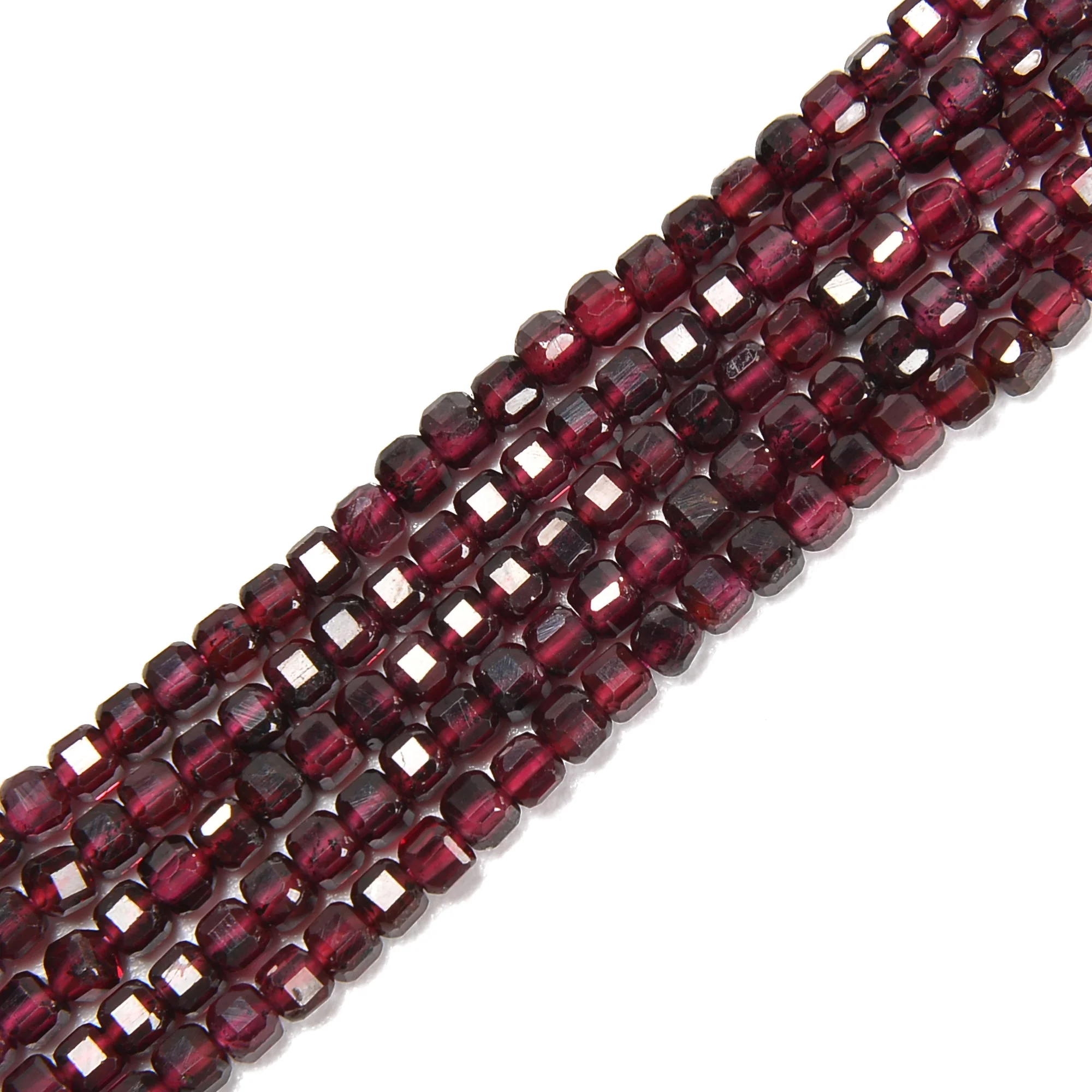 Natural Red Garnet Amethyst Garnet Labradorite Tourmaline 3mm Turquoise Gemstone Cube Bead Unique 2mm Beads for Jewelry Making