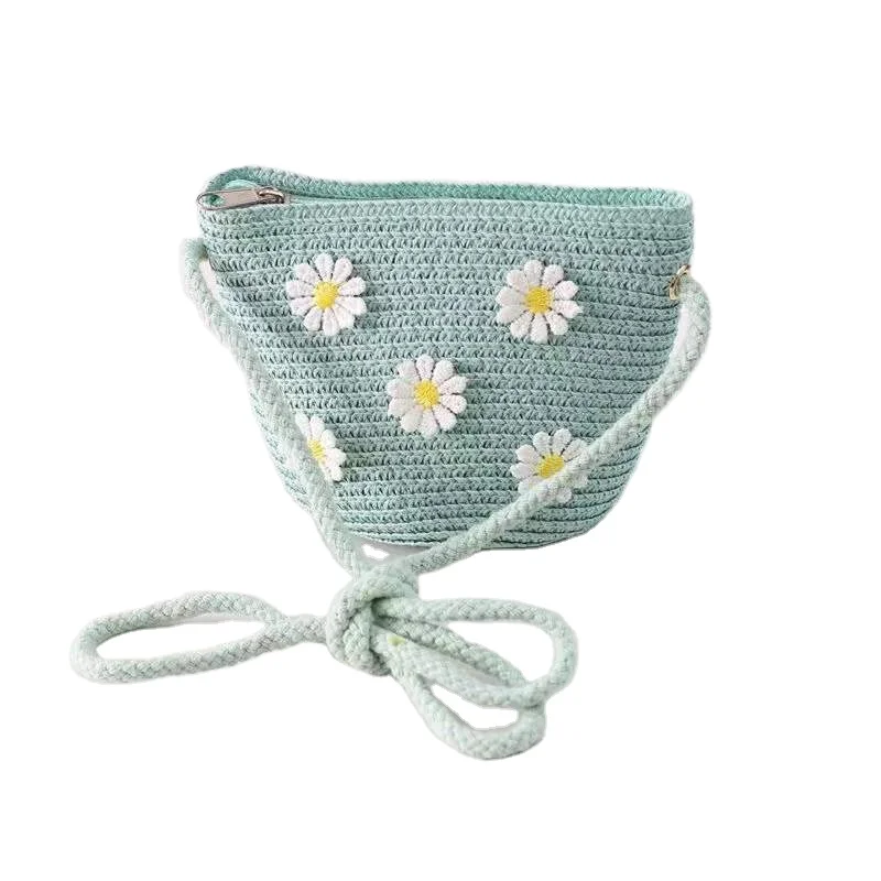 Straddle Straw bag beach for baby children girls out door cute colorful straw Woven Bags