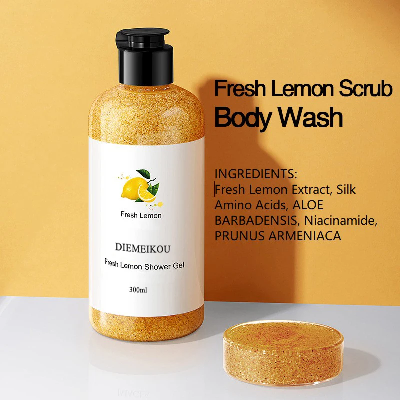 Private Label Natural Organic Body Wash Scrub Fruit Flavor Lightening Whitening Perfume Shower Gel Bath Gift Set For Women