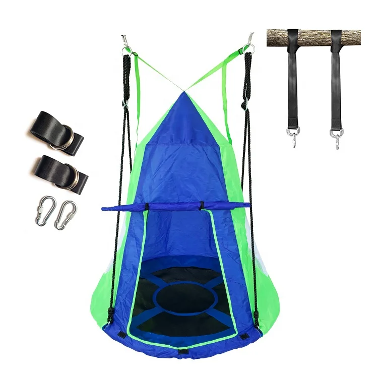 Garden Backyard 40 inch Round Tree House Nest Swing for Kids Outdoor Leisure
