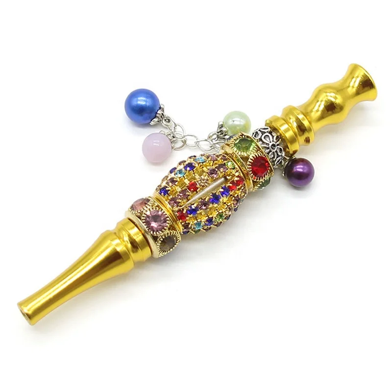 Colorful Rhinestones Jewelry Hookah Mouth Tips  Metal Hookah Jewelry Tips